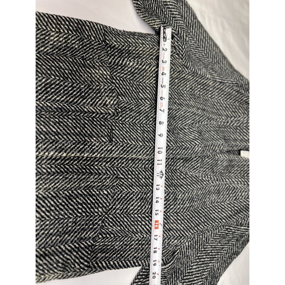 H&M Black and White One Button Blazer- Herringbone Pattern Size 6 - Picture 2 of 12